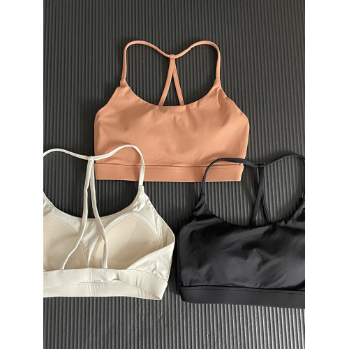 女細帶交叉美背掛脖固定一體式運動健身瑜珈美背運動內衣速乾聚攏 女細帶交叉美背掛脖固定一體式運動健身瑜珈美背運動內衣速乾聚攏