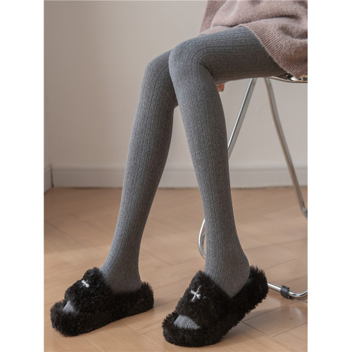 奶白色連褲襪秋冬款麻花紋加厚白絲襪女打底襪冬季加絨保暖打底褲