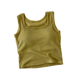 女瑜珈寬肩方領吊帶背心帶胸墊內衣文胸一體內搭外穿高彈運動上衣