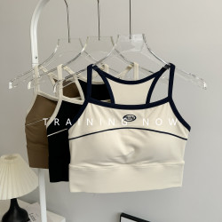 運動文胸女夏季一體式健身性感美背瑜珈服防震聚攏跑步細肩帶背心