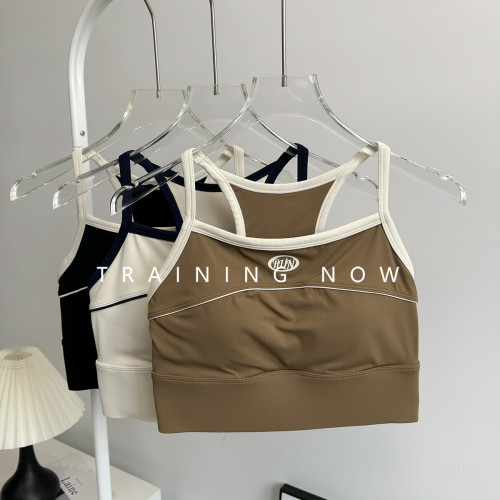 運動文胸女夏季一體式健身性感美背瑜珈服防震聚攏跑步細肩帶背心 運動文胸女夏季一體式健身性感美背瑜珈服防震聚攏跑步細肩帶背心