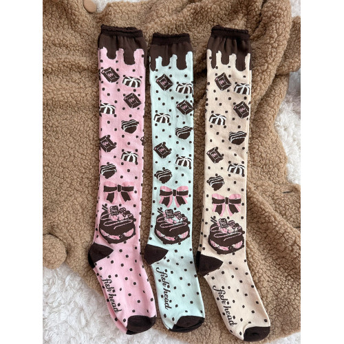 原創巧巧蛋糕小腿過膝襪巧克力曲奇蛋糕棉襪lolita花邊襪小腿女襪 原創巧巧蛋糕小腿過膝襪巧克力曲奇蛋糕棉襪lolita花邊襪小腿女襪