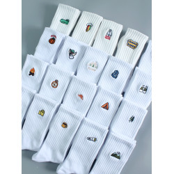 禮盒長襪子男中筒襪女春夏長筒白色純棉高幫運動青少年四季款潮襪