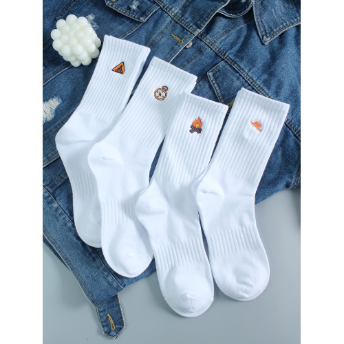 禮盒長襪子男中筒襪女春夏長筒白色純棉高幫運動青少年四季款潮襪 禮盒長襪子男中筒襪女春夏長筒白色純棉高幫運動青少年四季款潮襪