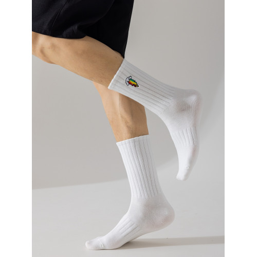 禮盒長襪子男中筒襪女春夏長筒白色純棉高幫運動青少年四季款潮襪 禮盒長襪子男中筒襪女春夏長筒白色純棉高幫運動青少年四季款潮襪