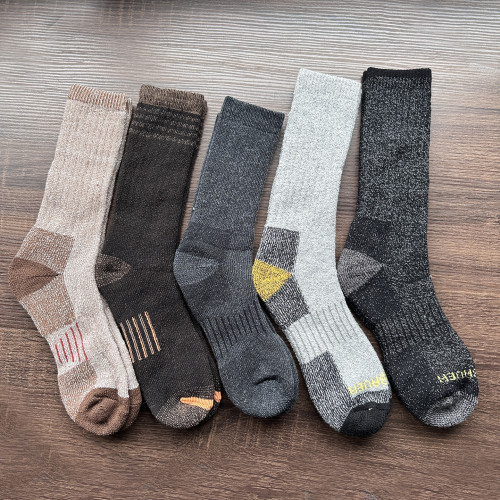 全加厚毛圈羊毛男襪子高筒出口戶外徒步登山保暖露營冬襪