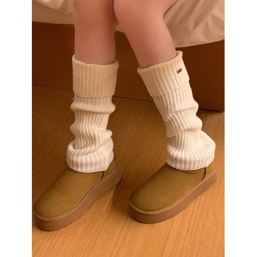 jk米白色襪套女款冬季y2k辣妹保暖針織腿套配雪地靴中筒堆堆襪長 jk米白色襪套女款冬季y2k辣妹保暖針織腿套配雪地靴中筒堆堆襪長