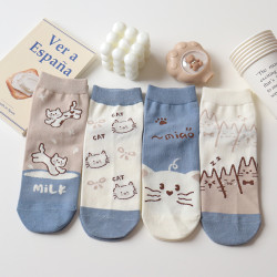 夏季卡通襪子女春秋薄款短筒ins潮可愛百搭淺口短襪透氣防臭工藝