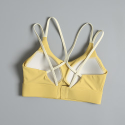 細帶美背運動內衣女防震防下垂高強度健身文胸一體式瑜珈背心秋