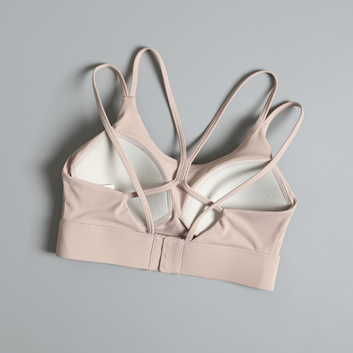 細帶美背運動內衣女防震防下垂高強度健身文胸一體式瑜珈背心秋 細帶美背運動內衣女防震防下垂高強度健身文胸一體式瑜珈背心秋