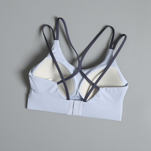 細帶美背運動內衣女防震防下垂高強度健身文胸一體式瑜珈背心秋 細帶美背運動內衣女防震防下垂高強度健身文胸一體式瑜珈背心秋