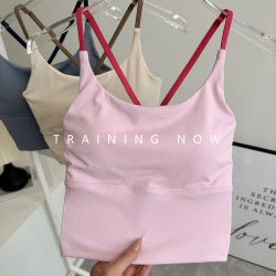 運動內衣女夏季美背防震瑜珈服背心一體式普拉提訓練跑步健身文胸