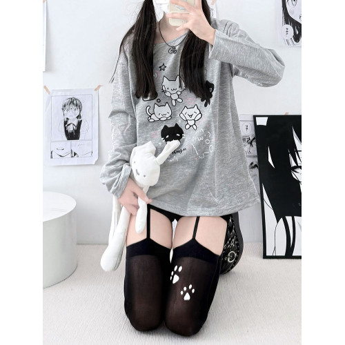 日系jk可愛貓爪印花長筒襪少女lolita軟妹可愛蝴蝶結襪過膝吊帶襪 日系jk可愛貓爪印花長筒襪少女lolita軟妹可愛蝴蝶結襪過膝吊帶襪