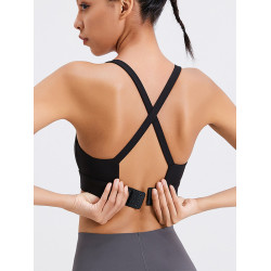 夏季高強度運動內衣女防震美背速乾收副乳瑜珈背心一體式健身文胸