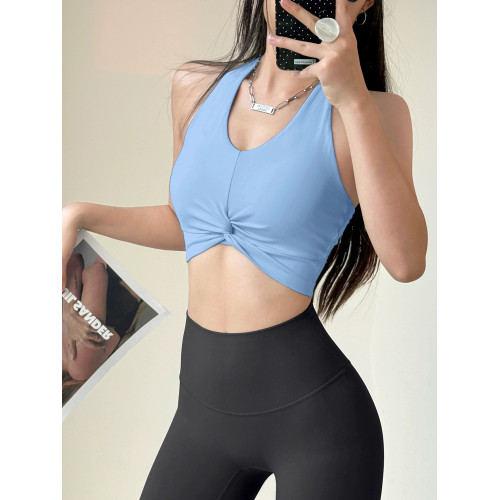 掛脖運動背心女性感防震聚攏瑜珈內衣跑步專業普拉提健身文胸外穿