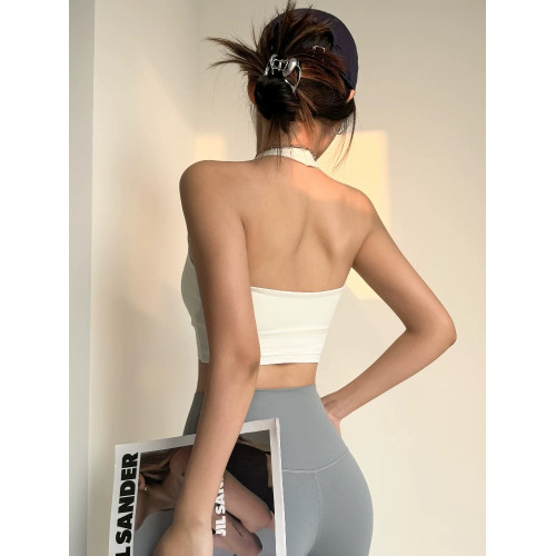 掛脖運動背心女性感防震聚攏瑜珈內衣跑步專業普拉提健身文胸外穿
