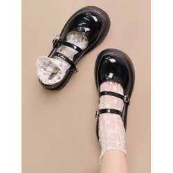 白色蕾絲襪子女夏季薄款瑪麗珍網紗堆堆襪中筒甜美lolita短筒絲襪