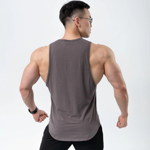 純色棉質運動背心男透氣訓練無袖肌肉男跑步背心修身彈力健身衣夏 純色棉質運動背心男透氣訓練無袖肌肉男跑步背心修身彈力健身衣夏