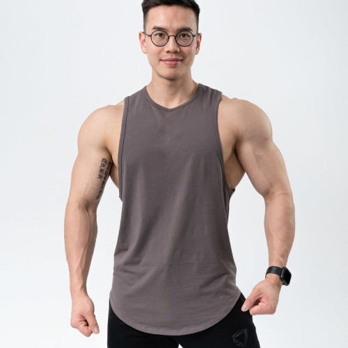 純色棉質運動背心男透氣訓練無袖肌肉男跑步背心修身彈力健身衣夏 純色棉質運動背心男透氣訓練無袖肌肉男跑步背心修身彈力健身衣夏