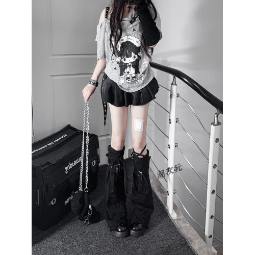 y2k襪套暗黑亞文化千禧顯瘦腿套堆喇叭型牛仔抽繩堆堆襪龐克jk襪 y2k襪套暗黑亞文化千禧顯瘦腿套堆喇叭型牛仔抽繩堆堆襪龐克jk襪