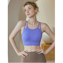 高強度細帶美背跑步運動內衣防震一體式聚攏文胸普拉提健身背心夏