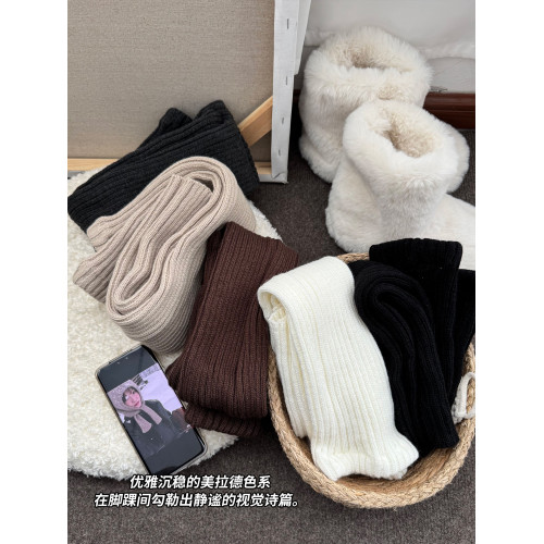 白色針織襪套女士春秋款純棉小腿襪保暖堆堆襪冬天配雪地靴長筒襪 白色針織襪套女士春秋款純棉小腿襪保暖堆堆襪冬天配雪地靴長筒襪
