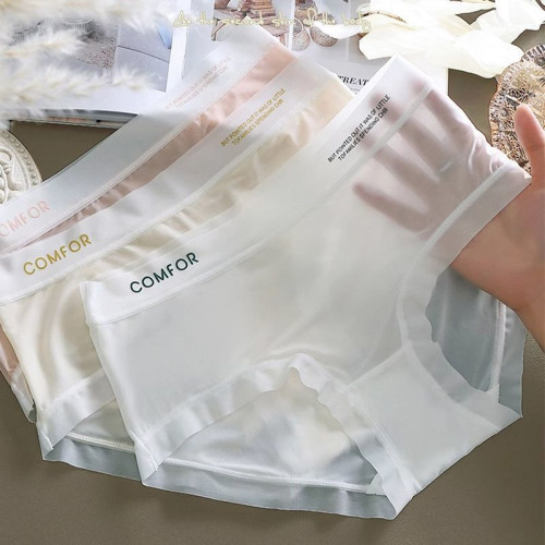 冰絲內褲女士無痕中腰夏季薄款純棉抗菌襠透氣速乾面膜少女生短褲 冰絲內褲女士無痕中腰夏季薄款純棉抗菌襠透氣速乾面膜少女生短褲