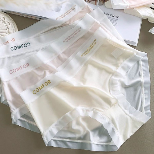 冰絲內褲女士無痕中腰夏季薄款純棉抗菌襠透氣速乾面膜少女生短褲 冰絲內褲女士無痕中腰夏季薄款純棉抗菌襠透氣速乾面膜少女生短褲