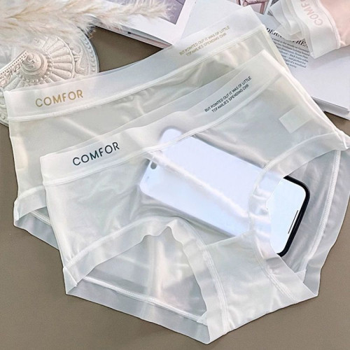 冰絲內褲女士無痕中腰夏季薄款純棉抗菌襠透氣速乾面膜少女生短褲 冰絲內褲女士無痕中腰夏季薄款純棉抗菌襠透氣速乾面膜少女生短褲