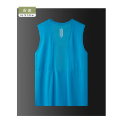 設計感運動背心男夏季外穿冰絲無袖t恤透氣速乾跑步健身坎肩上衣