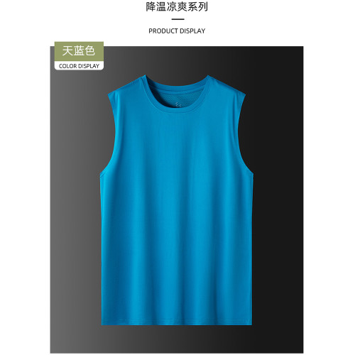 設計感運動背心男夏季外穿冰絲無袖t恤透氣速乾跑步健身坎肩上衣 設計感運動背心男夏季外穿冰絲無袖t恤透氣速乾跑步健身坎肩上衣