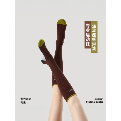 Renaissance壓力運動襪子女健身中筒跑步跳繩瑜珈瘦腿壓縮小腿襪