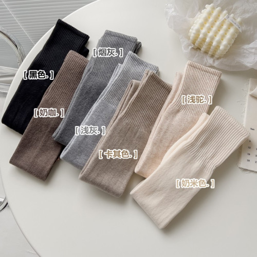 菸灰色過膝襪女秋冬季加絨羊毛大腿襪保暖高筒襪加厚米白色長筒襪 菸灰色過膝襪女秋冬季加絨羊毛大腿襪保暖高筒襪加厚米白色長筒襪