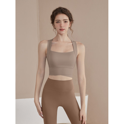 運動內衣女一體式交叉健身背心高強度防震瑜珈訓練文胸普拉提美背 運動內衣女一體式交叉健身背心高強度防震瑜珈訓練文胸普拉提美背