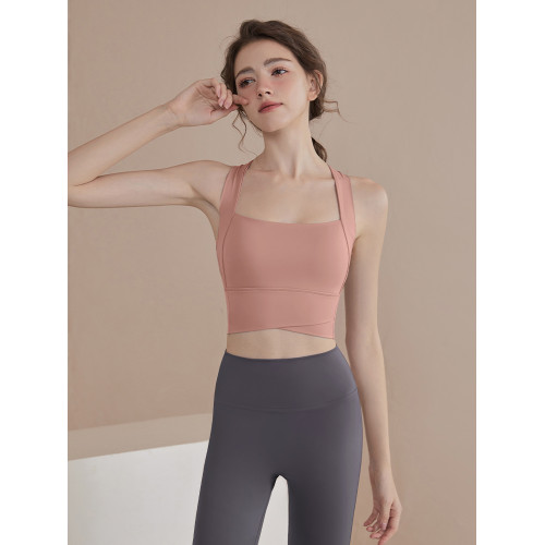 運動內衣女一體式交叉健身背心高強度防震瑜珈訓練文胸普拉提美背 運動內衣女一體式交叉健身背心高強度防震瑜珈訓練文胸普拉提美背
