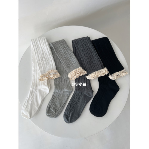甯小益花邊過膝襪子女秋冬法式甜美lolita高筒堆堆棉襪竪條長筒襪 甯小益花邊過膝襪子女秋冬法式甜美lolita高筒堆堆棉襪竪條長筒襪
