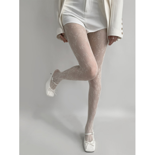 夜間教習室咖色絲襪女夏薄款洛麗塔防勾絲打底襪子女蕾絲小花白絲 夜間教習室咖色絲襪女夏薄款洛麗塔防勾絲打底襪子女蕾絲小花白絲