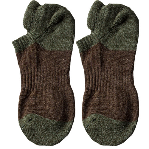 男秋冬季毛巾底加厚運動短襪 純棉吸汗防臭運動襪子 跑步短筒船襪