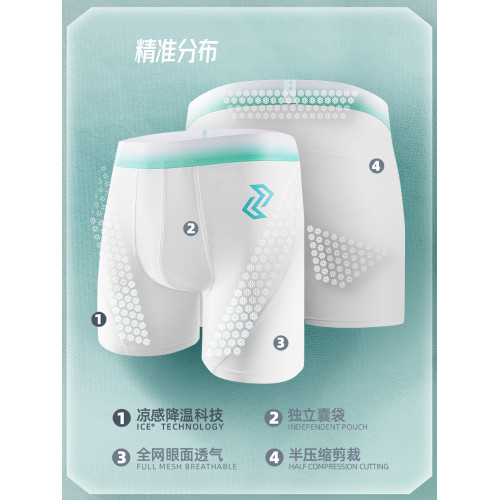 左右力量運動內褲男款防磨腿冰絲網面夏季透氣大碼平角短褲四角褲 左右力量運動內褲男款防磨腿冰絲網面夏季透氣大碼平角短褲四角褲