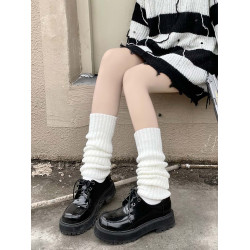 針織襪套jk白色襪子女日系秋冬y2k辣妹腿套lolita長筒毛線堆堆襪
