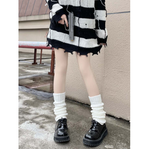 針織襪套jk白色襪子女日系秋冬y2k辣妹腿套lolita長筒毛線堆堆襪 針織襪套jk白色襪子女日系秋冬y2k辣妹腿套lolita長筒毛線堆堆襪