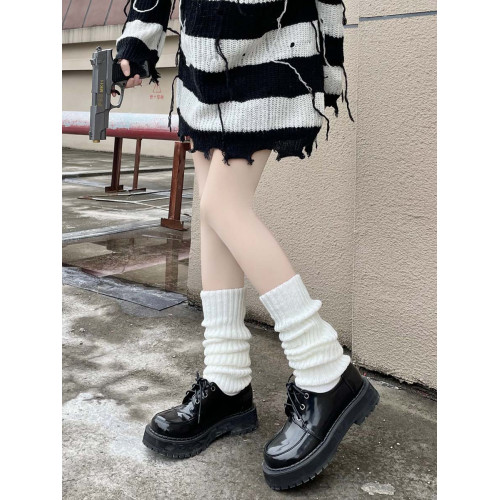 針織襪套jk白色襪子女日系秋冬y2k辣妹腿套lolita長筒毛線堆堆襪 針織襪套jk白色襪子女日系秋冬y2k辣妹腿套lolita長筒毛線堆堆襪
