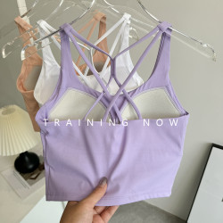 美背運動內衣女夏季性感背心健身bra外穿一體式跑步防震瑜珈文胸