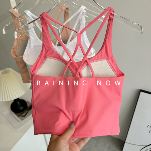 美背運動內衣女夏季性感背心健身bra外穿一體式跑步防震瑜珈文胸 美背運動內衣女夏季性感背心健身bra外穿一體式跑步防震瑜珈文胸