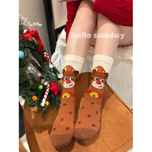 聖誕禮盒襪可愛卡通襪子女中筒襪個性ins潮襪純棉春秋款長襪冬季 聖誕禮盒襪可愛卡通襪子女中筒襪個性ins潮襪純棉春秋款長襪冬季