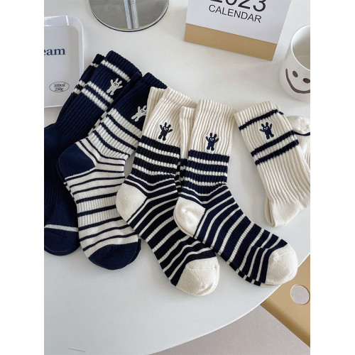 條紋兔子襪子女中筒襪純棉ins潮春秋季日系可愛運動秋冬堆堆長襪 條紋兔子襪子女中筒襪純棉ins潮春秋季日系可愛運動秋冬堆堆長襪