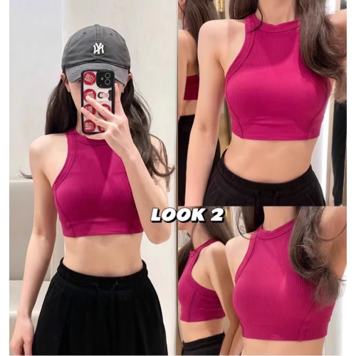 螺紋運動背心女含胸墊背心式瑜珈速乾健身文胸跑步防震瑜珈服 螺紋運動背心女含胸墊背心式瑜珈速乾健身文胸跑步防震瑜珈服