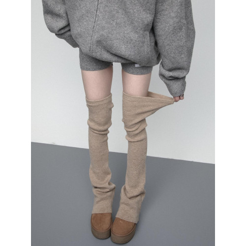 SS2L秋冬純色柔軟高彈針織微喇加厚保暖過膝大腿襪堆堆襪套腿套女 SS2L秋冬純色柔軟高彈針織微喇加厚保暖過膝大腿襪堆堆襪套腿套女