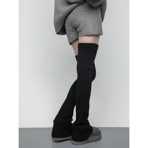 SS2L秋冬純色柔軟高彈針織微喇加厚保暖過膝大腿襪堆堆襪套腿套女 SS2L秋冬純色柔軟高彈針織微喇加厚保暖過膝大腿襪堆堆襪套腿套女