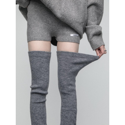 SS2L秋冬純色柔軟高彈針織微喇加厚保暖過膝大腿襪堆堆襪套腿套女 SS2L秋冬純色柔軟高彈針織微喇加厚保暖過膝大腿襪堆堆襪套腿套女